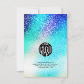 Blue Blauwgroen Nebula Galaxy Glitter Order Hartel Bedankkaart (Achterkant)