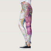 Blue Blauwgroen Paars Gold Galaxy Star Glitter Ele Leggings (Links)
