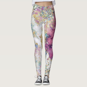 Blue Blauwgroen Paars Gold Galaxy Star Glitter Ele Leggings