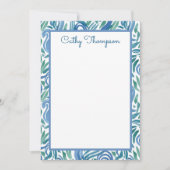 Blue Blauwgroen Paisley Waterverf, speciaal aangep Notitiekaartje (Voorkant)