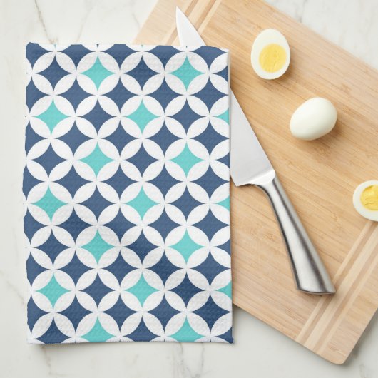 Blue Blauwgroen Pattern Kitchen Cloth Towel Theedoek (Quarter Fold)