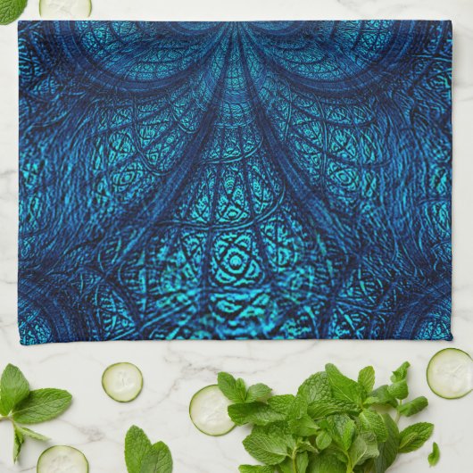 Blue Blauwgroen Pattern Kitchen Towels Theedoek (Gevouwen)