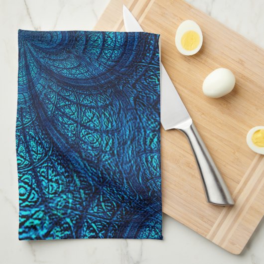 Blue Blauwgroen Pattern Kitchen Towels Theedoek (Quarter Fold)