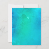 Blue Blauwgroen Peony Brunch & Bubble Invitations Kaart (Achterkant)