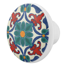 Blue Blauwgroen Red Oranje Portugees Azulejos Patt Keramische Knop
