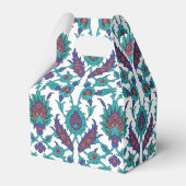 Blue Blauwgroen Red White Oriental Floral Pattern Bedankdoosjes (Achterkant)