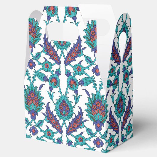 Blue Blauwgroen Red White Oriental Floral Pattern Bedankdoosjes (Geopend)