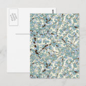 Blue Blauwgroen Sakura Fine Japans Floral Briefkaart (Voorkant / Achterkant)