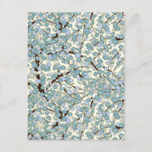 Blue Blauwgroen Sakura Fine  Japans Floral Briefkaart
