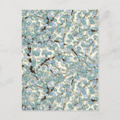 Blue Blauwgroen Sakura Fine Japans Floral Briefkaart (Voorkant)