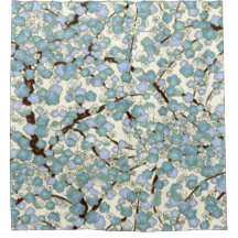 Blue Blauwgroen Sakura Fine  Japans Floral