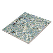 Blue Blauwgroen Sakura Fine  Japans Floral Tegeltje (Zijkant)