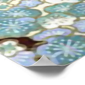 Blue Blauwgroen Sakura Fine Japans Kimono Poster (Hoek)