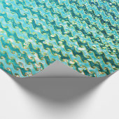 Blue Blauwgroen Sparkle Ocean Mermaid Waves Patroo Cadeaupapier (Hoek)
