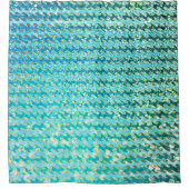 Blue Blauwgroen Sparkle Ocean Mermaid Waves Patroo Douchegordijn (Voorkant)