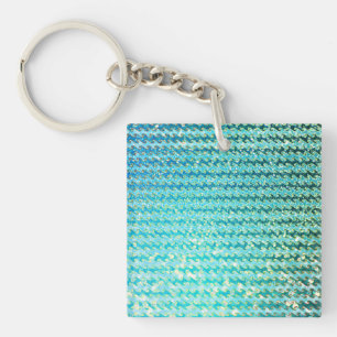 Blue Blauwgroen Sparkle Ocean Mermaid Waves Patroo Sleutelhanger
