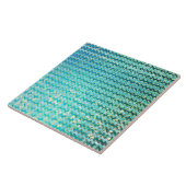 Blue Blauwgroen Sparkle Ocean Mermaid Waves Patroo Tegeltje (Zijkant)