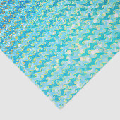Blue Blauwgroen Sparkle Ocean Mermaid Waves Patroo Tissuepapier (Detail)