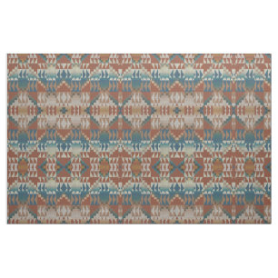 Blue Blauwgroen Taupe Burnt Oranje Bruin Etnisch K Stof