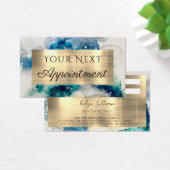 Blue Blauwgroen Waterverf Appointment Card Visitekaartje (Bureau)