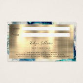 Blue Blauwgroen Waterverf Appointment Card Visitekaartje (Achterkant)