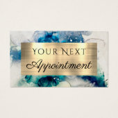 Blue Blauwgroen Waterverf Appointment Card Visitekaartje (Voorkant)
