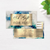 Blue Blauwgroen Waterverf en Gold Foil Gift Kaart (Bureau)