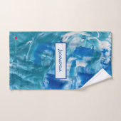 Blue Blauwgroen White Abstract Sweat Towel Handdoek (Handdoek)