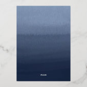 Blue Blessings Baptism Invitation Folie Uitnodiging (Achterkant)