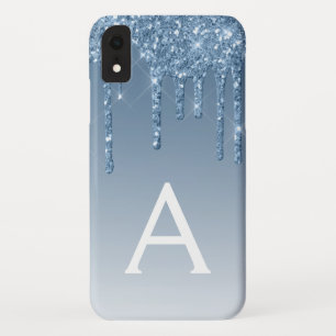 Blue Bling   Luxe Sparkle Glitter Monogram Case-Mate iPhone Case