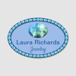 Blue Bling NAME TAG