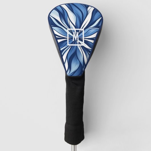 Blue Bliss: Biologische psychedelische bloemen Golfheadcover (Voorkant)