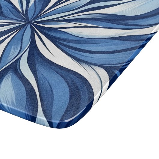 Blue Bliss: Biologische psychedelische bloemen Snijplank (Hoek)