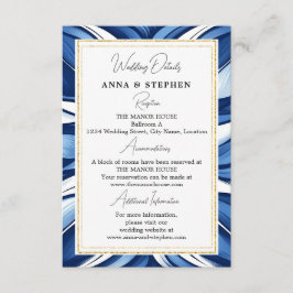 Blue Bliss Floral Wedding Details Informatiekaartje