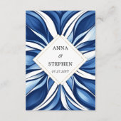 Blue Bliss Floral Wedding Details Informatiekaartje (Achterkant)