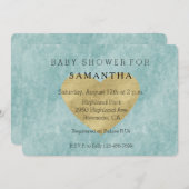 Blue Bliss Gold Heart baby shower Kaart (Voorkant / Achterkant)