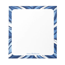 Blue Bliss Organic Floral Personalized Desk Notitieblok