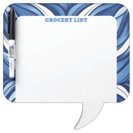 Blue Bliss Organic Floral Personalized Whiteboard