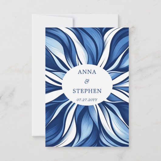 Blue Bliss Organic Floral RSVP (Achterkant)