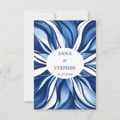 Blue Bliss Organic Floral RSVP Kaartje (Achterkant)