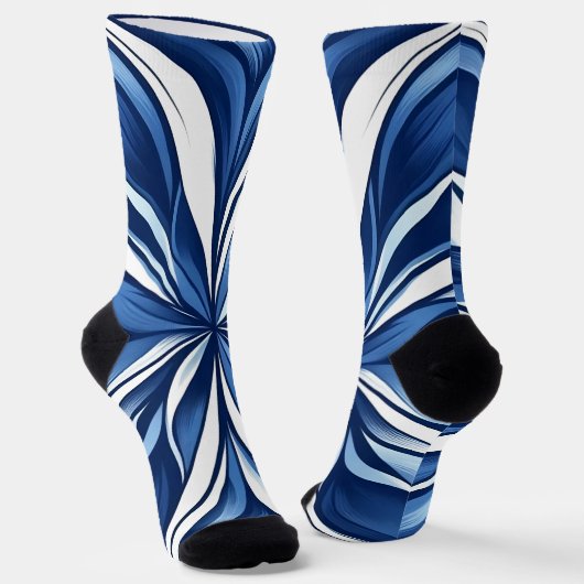 Blue Bliss Organic Floral Sokken (Gebogen)