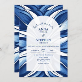 Blue Bliss Organic Floral Wedding Kaart