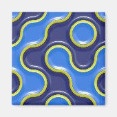 Blue Blob Pattern Magneet (Voorkant)