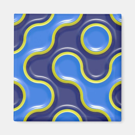 Blue Blob Pattern Magneet (Voorkant)