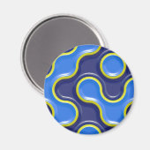 Blue Blob Pattern Magneet (Voorkant / Achterkant)