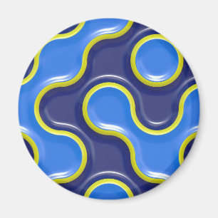 Blue Blob Pattern Magneet
