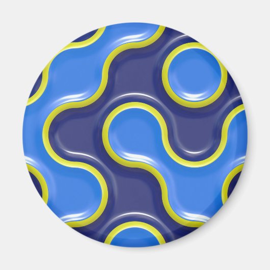 Blue Blob Pattern Magneet (Voorkant)