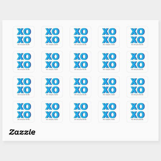 Blue Block Lettering XOXO Stickers (Vel)