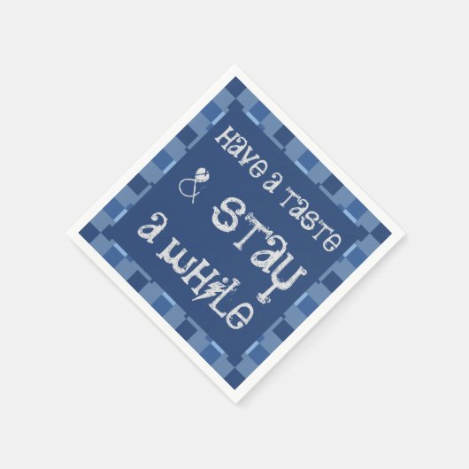 Blue Blocks casual partij krijt servetten (Hoek)