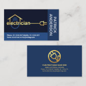 Blue Blocks Gold Electricia bedrading Visitekaartje (Voorkant / Achterkant)